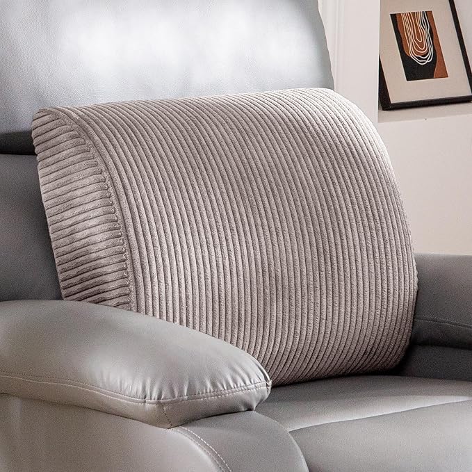 Lumbar Support Pillow for Recliner Chair/Accent Chair/Couch, Extra Large Memory Foam Back Support Cushion for Elderly, Recliner Cushions for Back Rest, Pain Relief, Reading, Washable Cover, Grey by HIGOGOGO