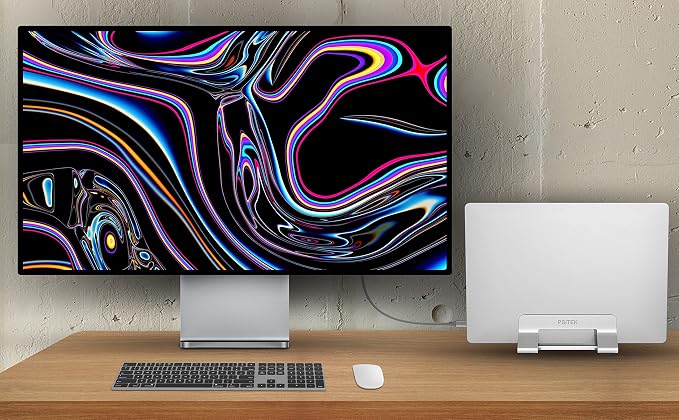 Aluminum Vertical Laptop Stand Dock Holder, Adjustable Slot Width 12-42mm, Space-Saving Upright Storage for MacBook and Laptops - Image 2