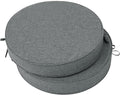 Outdoor Round Chair Cushions 18 Inch, Set of 2, Dark Grey | Fade-Resistant, Water-Resistant, Bistro Chair Seat Pads for Porch Garden Balcony Patio Furniture Stools, Non-Slip Bottom by Unknown