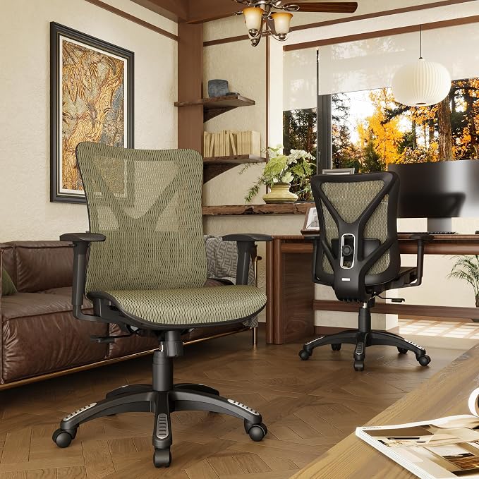 Ergonomic Office Chair, Mesh Computer Desk Chairs with Adjustable Lumbar Support, 3D Armrests, Tilt Function, Comfy Wide Seat, Swivel Executive Work Task Chair for Company and Home - Image 2