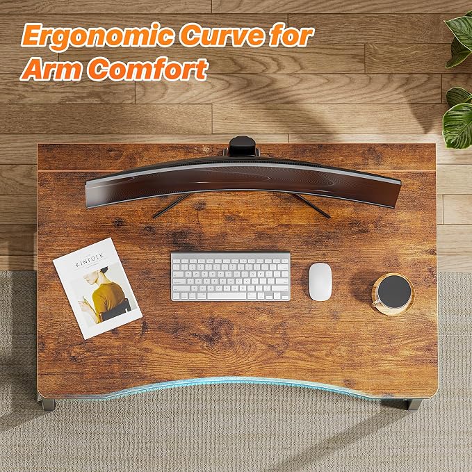 Huuger Folding Desk for Small Spaces, 31.5 Inch Foldable Computer Table | Easy Assembly, Small Writing Work Office Computer Desk, for Home Office, Study, Bedroom, Dorm, Space Saving, Rustic Brown - Image 5