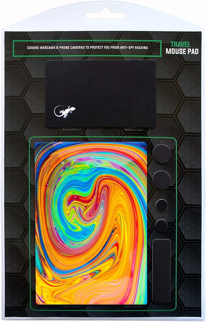 Mouse Pad Adhesive Bottom - Sticks to Any Surface - Portable - Webcam Covers and Screen Cleaner Included (Color Swirl) - Image 9