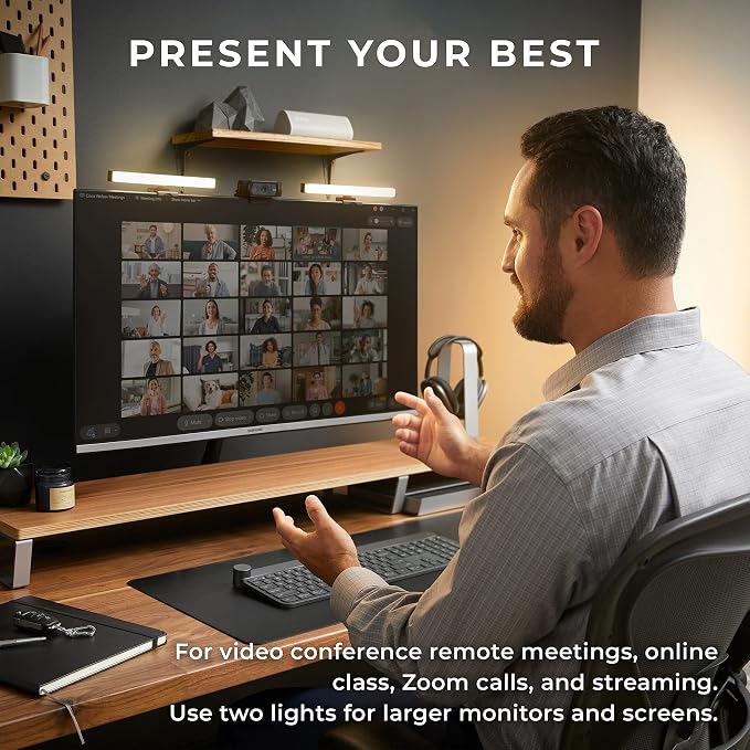 HumanCentric Video Conference Lighting - Webcam Light for Streaming LED | Monitor & Laptop Light for Video Conferencing, Zoom Lighting for Computer, Replace Ring Light for Zoom Meeting, Double Kit - Image 2