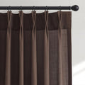 Hokibero Coffee Pinch Pleated Linen Curtains 84 Inch Long for Living Room | Brown Light Filtering Sheer Curtain,Pinch Pleat Back Tab Hooks Rings,Boho Textured Privacy Drapes for Bedroom Window,2 Panels by Hokibero