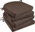 Basic Beyond Chair Cushions for Dining Chairs with Ties and Removable Cover, 2" Thick Seat Cushions for Kitchen Chairs, Set of 4, 17" x 16", Brown by BasicBeyond