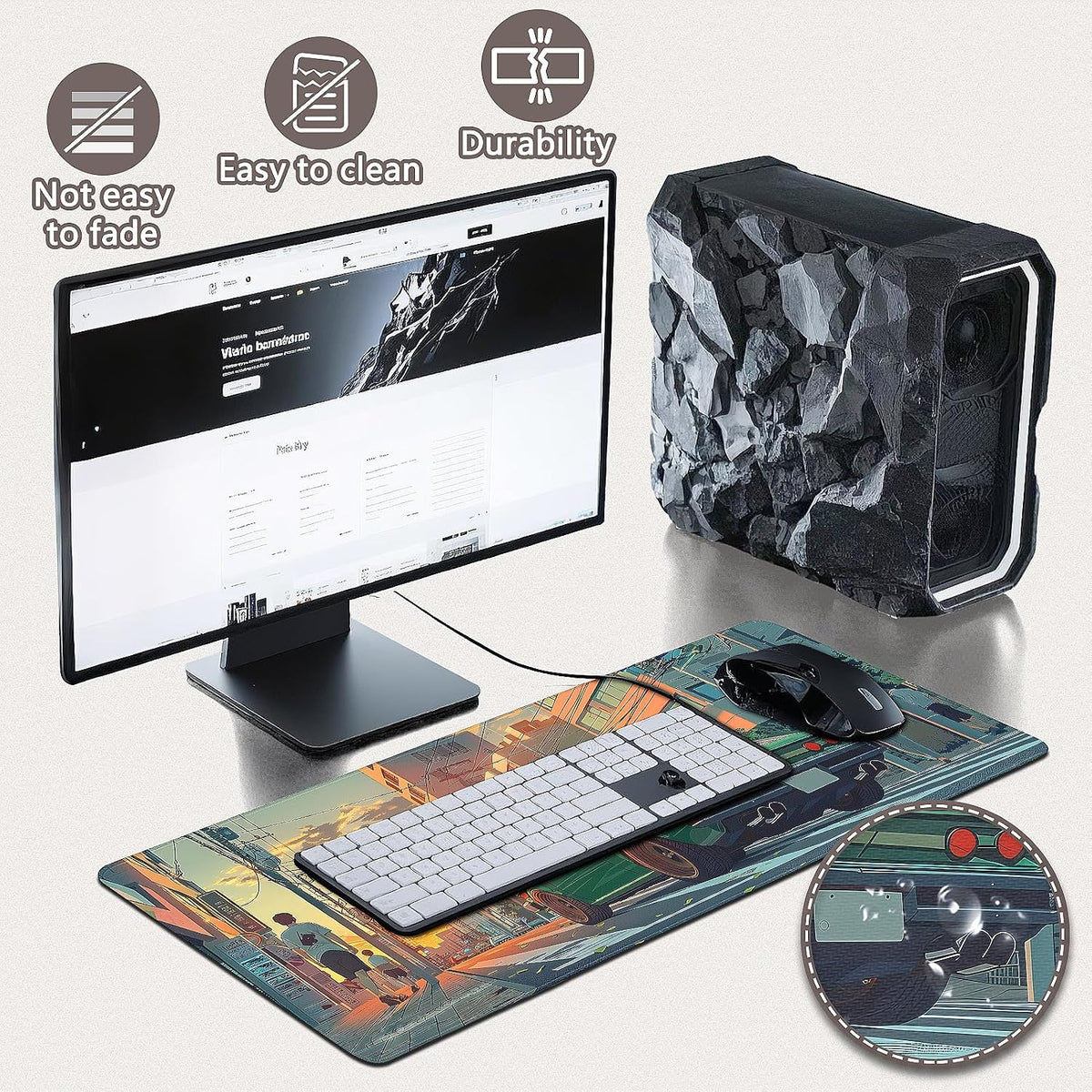 Gaming Mouse Pad - (31.5"×11.8") Sports Car Large Mouse Pads for Desk - Desk Mat for Keyboard and Mouse with Non-Slip Base, Desks Pad Matfor Game/Office & Home - Image 4