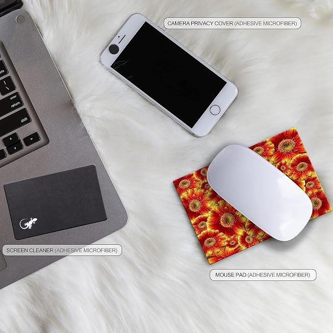 Adhesive Mouse Pad - Peel and Sticks to Any Surface - Travel Mouse Pad, Sticky for Any Surface - Excellent Tracking - Flowers GERBERAS - Image 8