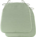 Battilo Chair Cushions for Dining Chairs with Ties, Indoor/Outdoor Kitchen Chair Pad with Non-Slip Backing, Dining Seat Cushion with Machine Washable Removable Cover, 16"x16"x2", Set of 2, Sage Green by BATTILOHOME
