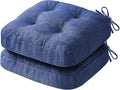 IASEAHK Chair Cushions, Dining Chair Cushions, Tufted Indoor Chair Pads, Set of 2, Navy Blue, 16.5'' x 16.5'' x 3.5'' by IASEAHK