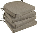 Basic Beyond Chair Cushions for Dining Chairs with Ties and Removable Cover, 2" Thick Seat Cushions for Kitchen Chairs, Set of 4, 17" x 16", Khaki by BasicBeyond