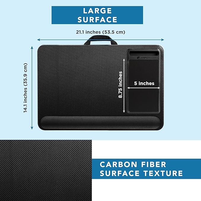 LAPGEAR Home Office Pro Lap Desk - Black Carbon, Fits 15.6” Laptops - Image 5