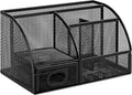 Amazon Basics Mesh Pen Holder and Desktop Desk Organizer, Office Caddy Storage for Writing Utensils, 9.1 x 5.9 x 5.5 inches, Black by AmazonBasics