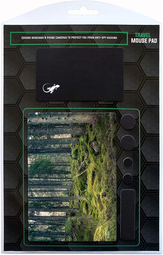 Mouse Pad Adhesive Bottom - Sticks to Any Surface - Portable - Webcam Covers and Screen Cleaner Included (Moss Forest) - Image 9
