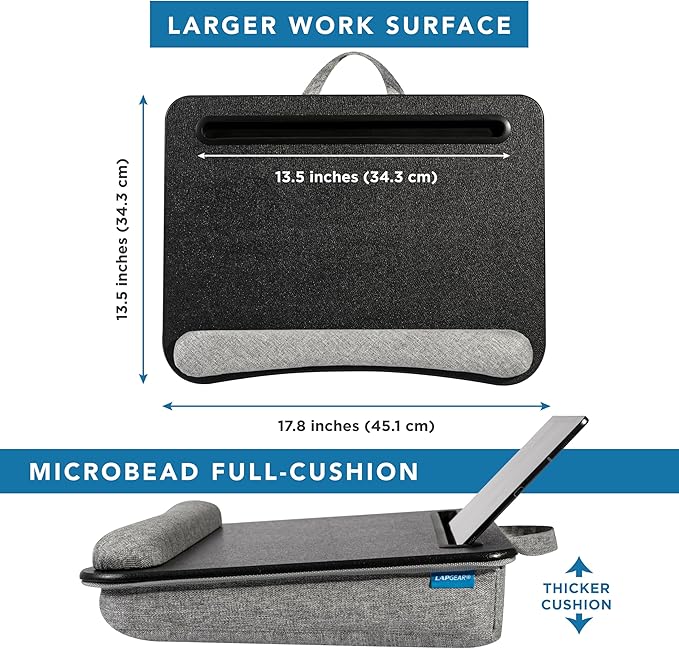 LAPGEAR Portable Laptop Lap Desk – Black, Fits 15.6" Laptops - Image 5
