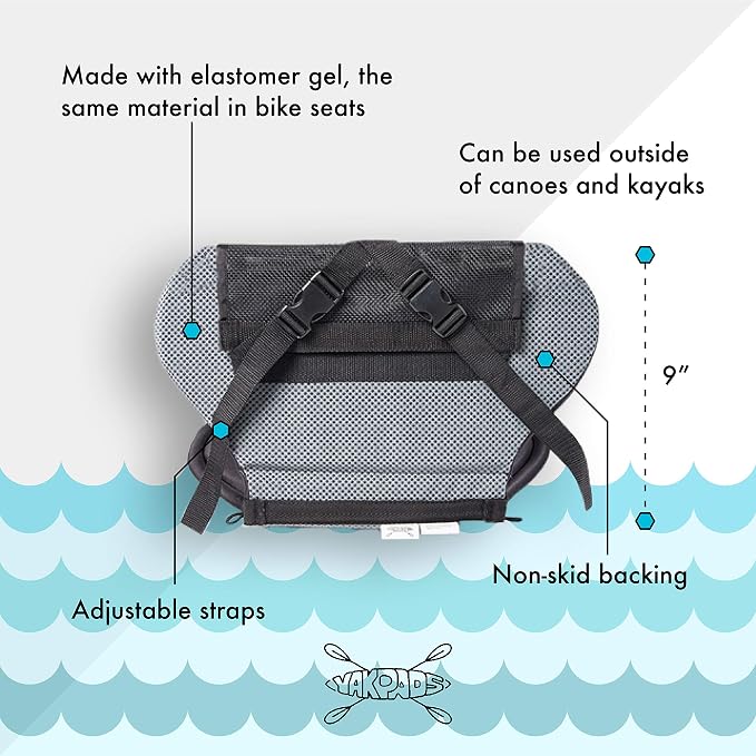 Low Back Cushioned Seat Pad, Gel Seat Pad for Kayaks, Portable Seat Cushion for Outdoor Watersports and Recreation - Cascade Creek (Low Back) - Image 5
