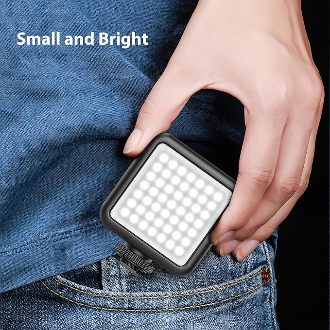 Ulanzi VL49 On-Camera LED Video Fill Light, 5500K 2000mAh Rechargeable | CRI95+, 3 Cold Shoe Light, Dimmable Brightness, Portable Mini Photography Lighting, for Vlog TikTok YouTube Live Streaming - Image 4
