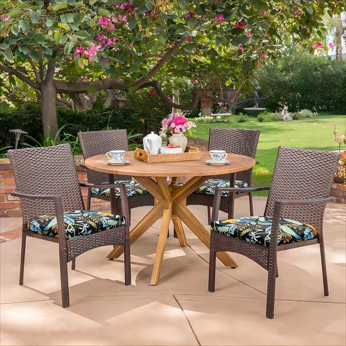 HARBOREST Outdoor Chair Cushions Set of 4, Water Resistant Patio Chair Cushions with Ties, Outdoor Seat Cushions for Patio Furniture, 17"x16"x2", Philomel - Image 7