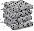 IPYNBAP Outdoor Chair Cushions Set of 4 -Waterproof Outdoor Seat Cushions for Patio Furniture, Patio Chair Cushion with Handle and Ties, Out Door Chair Pads,17x16x2-Square, Black Geometry by IPYNBAP