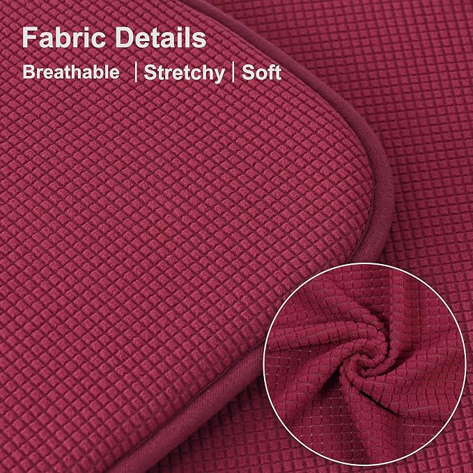 Shinnwa Kitchen Seat Cushions Set of 4, Non Slip Dining Chair Cushions, U-Shaped Indoor Chair Pads, 4 Pack, 15 x 16 Inches, Burgundy - Image 2