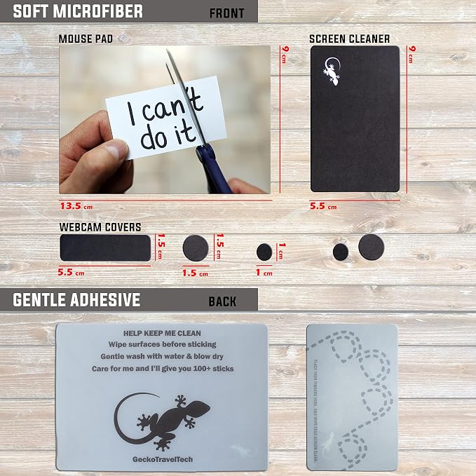 Mouse Pad Adhesive Bottom - Sticks to Any Surface - Portable - Webcam Covers and Screen Cleaner Included (CAN DO IT) - Image 5