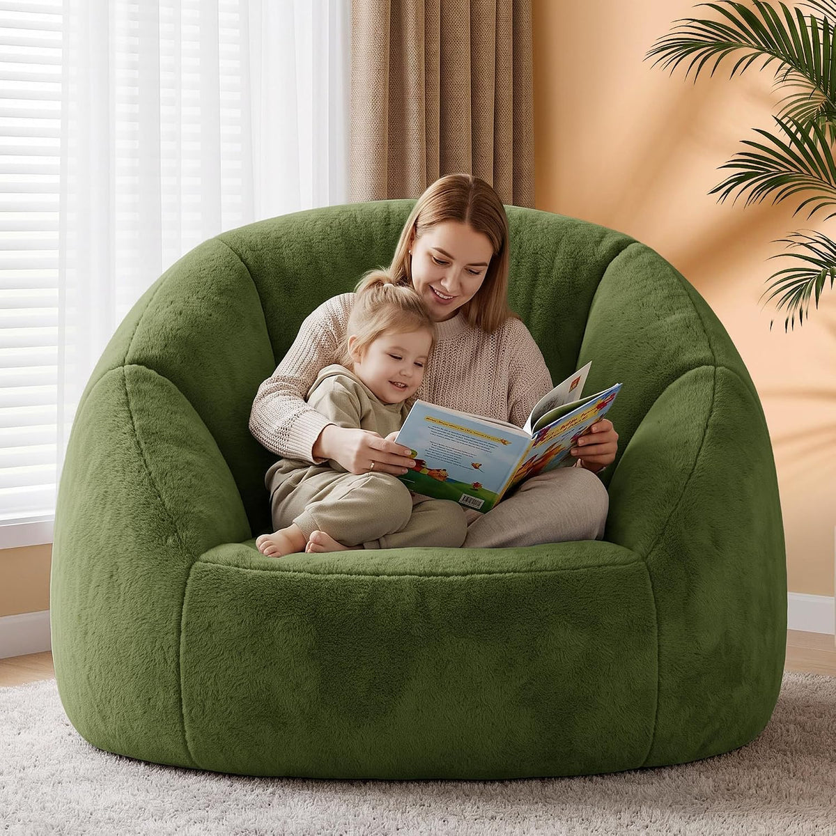Gericco Giant Bean Bag Chair for Adults, Oversized Shell Shape Bean Bag - Image 4