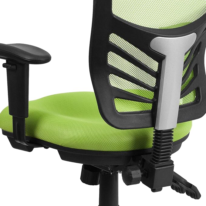 Flash Furniture Mid-Back Green Mesh Multifunction Executive Swivel Ergonomic Office Chair with Adjustable Arms - Image 8