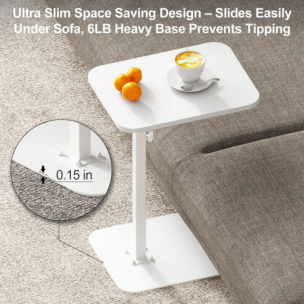 Side Table Sofa Tray for Couch Heavy Metal Base Swivel/Adjustable Height - Image 3
