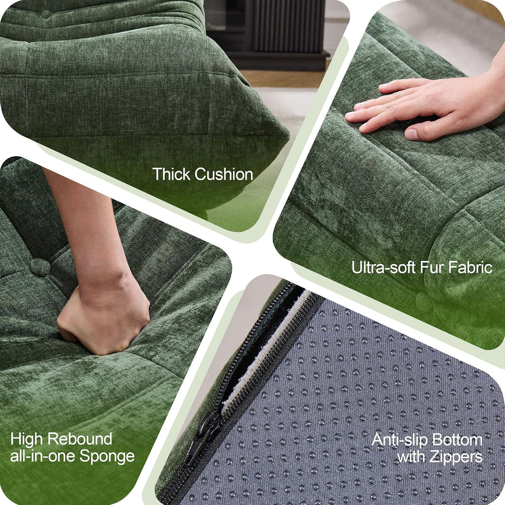 Hobestluk Adults Bean Bag Chair Faux Fur BeanBag Couch for Living Room - Image 7