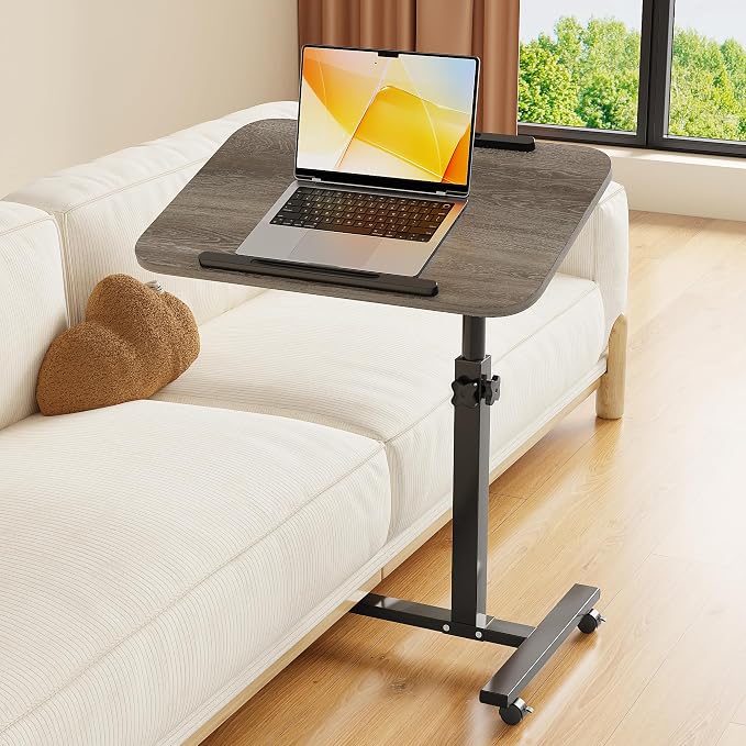 Laptop Table Mobile Adjustable Height Portable Desk Notebook Swivel PC Computer Rolling Desk with Wheels, Laptop Stand for Couch Bedside Hospital Bed Table by Unknown