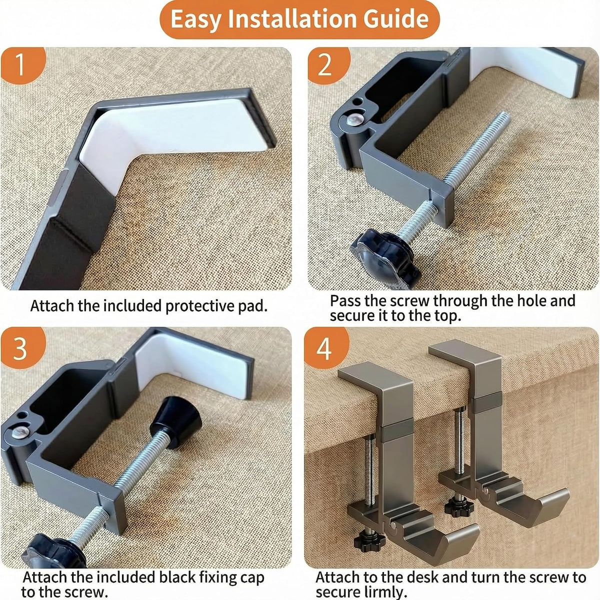 Foldable Clamp Hook for Desk, Bag & Headphone 2-Pack - Image 5