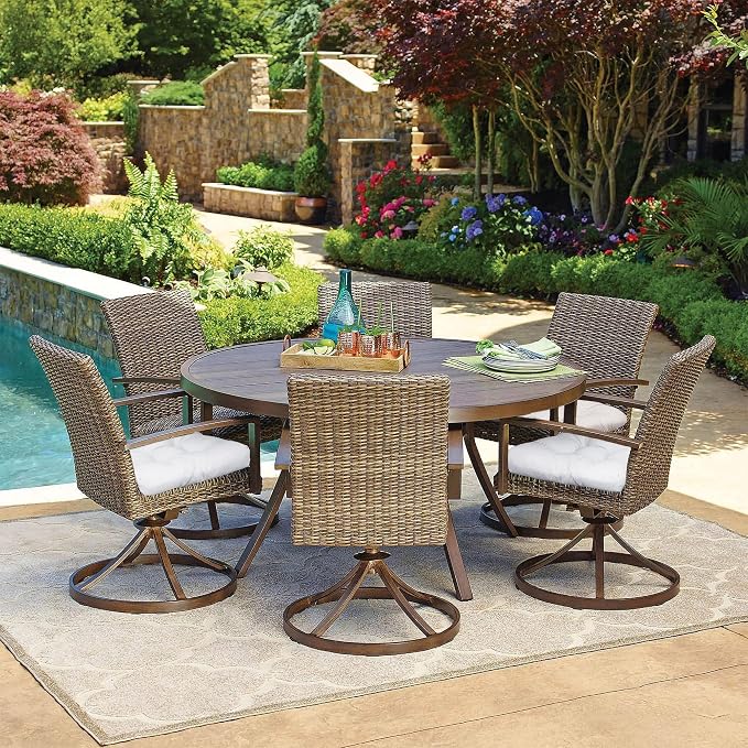 RACE LEAF Patio Chair Cushions 19x19 Inch 4 Pack, Thickened Outdoor Seat Cushions Water Resistant with Non-Slip Ties & Stain Resistant Tufted Design (Beige) - Image 7