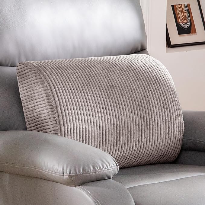 HIGOGOGO Lumbar Support Pillow for Recliner Chair/Accent Chair/Couch, Large Memory Foam Back Support Cushion for Elderly, Recliner Cushions for Back Rest, Pain Relief, Reading, Washable Cover, Grey by HIGOGOGO