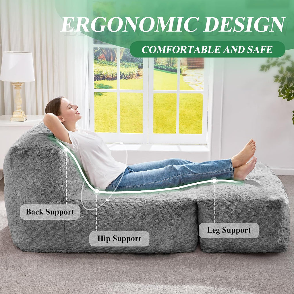 Hobestluk Large Bean Bag Chairs for Adults Giant BeanBag Couch Lounger - Image 6