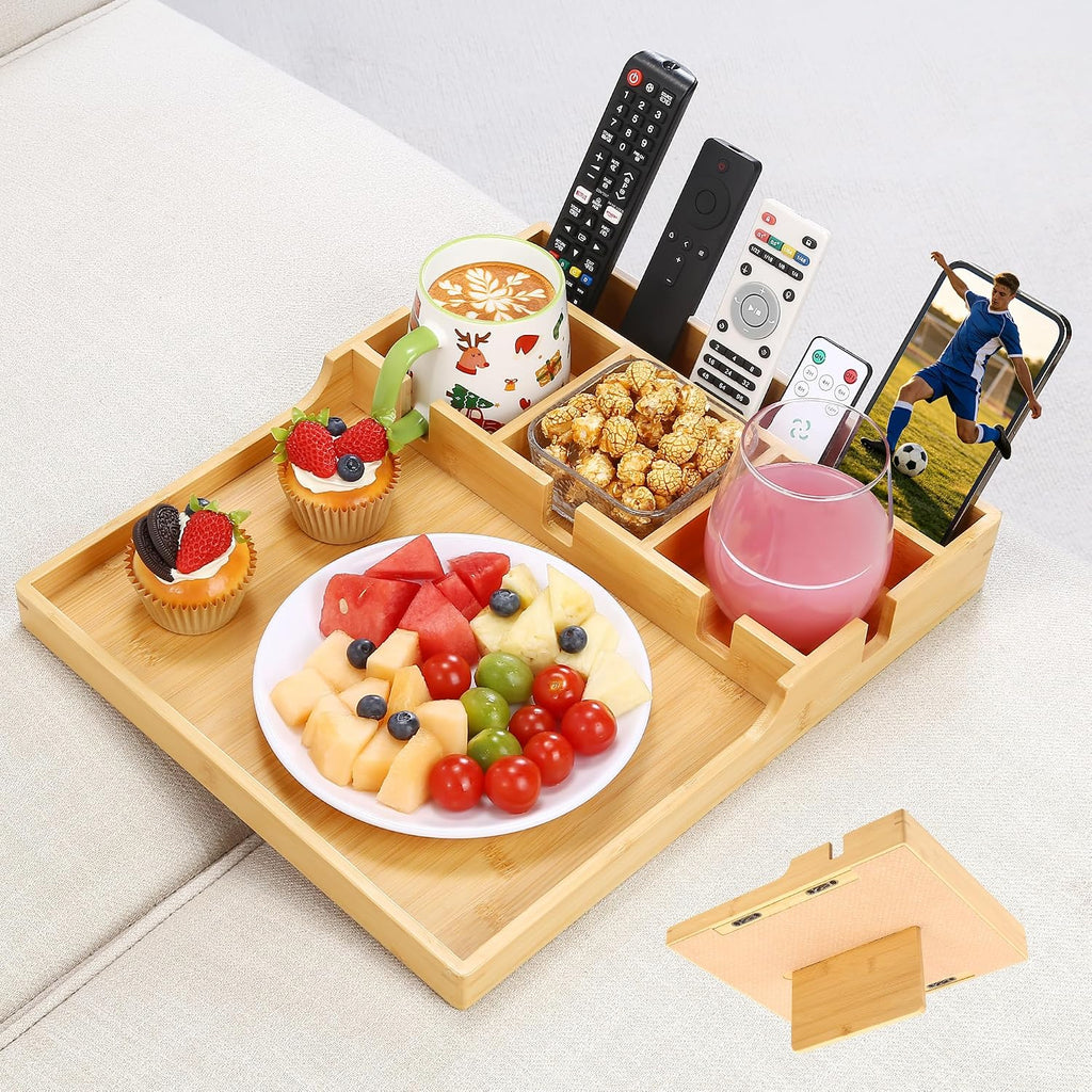 Oversize Couch Tray for Sectional,Bamboo Sofa Insert Tray by SINWANT