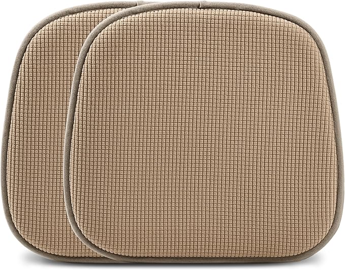 Shinnwa Kitchen Seat Cushions Set of 2, Non Slip Dining Chair Cushions, U-Shaped Indoor Chair Pads, 2 Pack, 15 x 16 Inches, Brown by Shinnwa