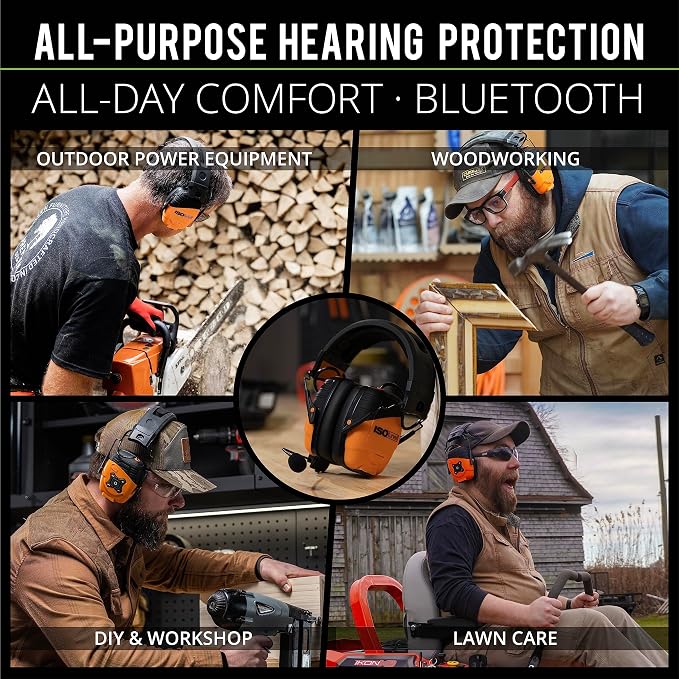 ISOtunes Link Bluetooth Earmuffs, OSHA Compliant Headphones for Work | Ear protection headphones for mowing and construction, ultra-durable design, Bluetooth audio, 25 dB NRR - Image 4