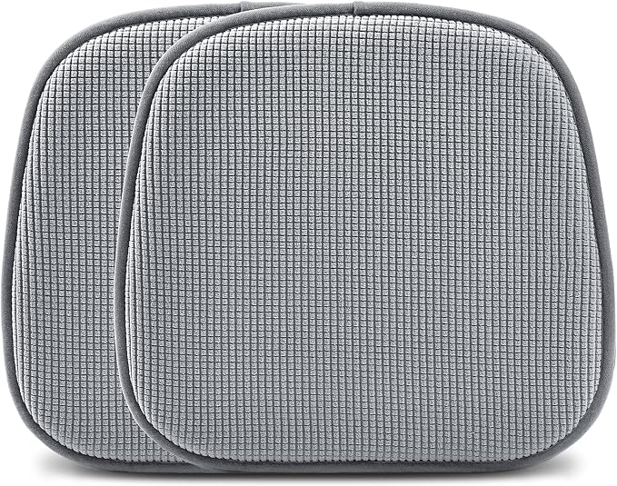 Shinnwa Kitchen Seat Cushions Set of 2, Non Slip Dining Chair Cushions, U-Shaped Indoor Chair Pads, 2 Pack, 15 x 16 Inches, Grey by Shinnwa