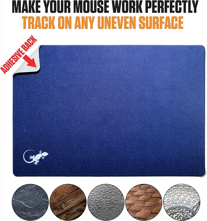 Mouse Pad Adhesive Bottom - Sticks to Any Surface - Portable - Webcam Covers and Screen Cleaner Included (Navy) - Image 4