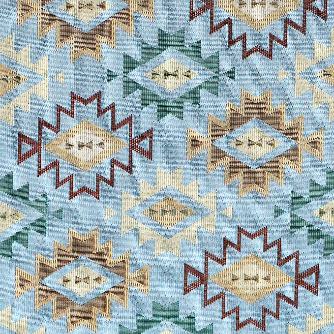 AAAAAcessories D-Shaped Chair Cushions, 2" Thick Dining Chair Pads with Ties and Removable, Machine-Washable Cover, 17" x 16", Set of 8, Geometric Blue - Image 3