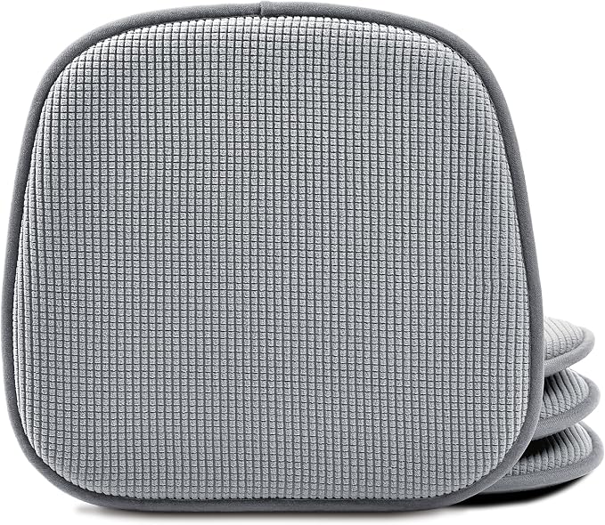 Shinnwa Dining Chair Cushions 4 Pack, Non Slip Indoor Chair Pads, U-Shaped Kitchen Seat Cushions, Set of 4, 15 x 16 Inches, Grey by Shinnwa
