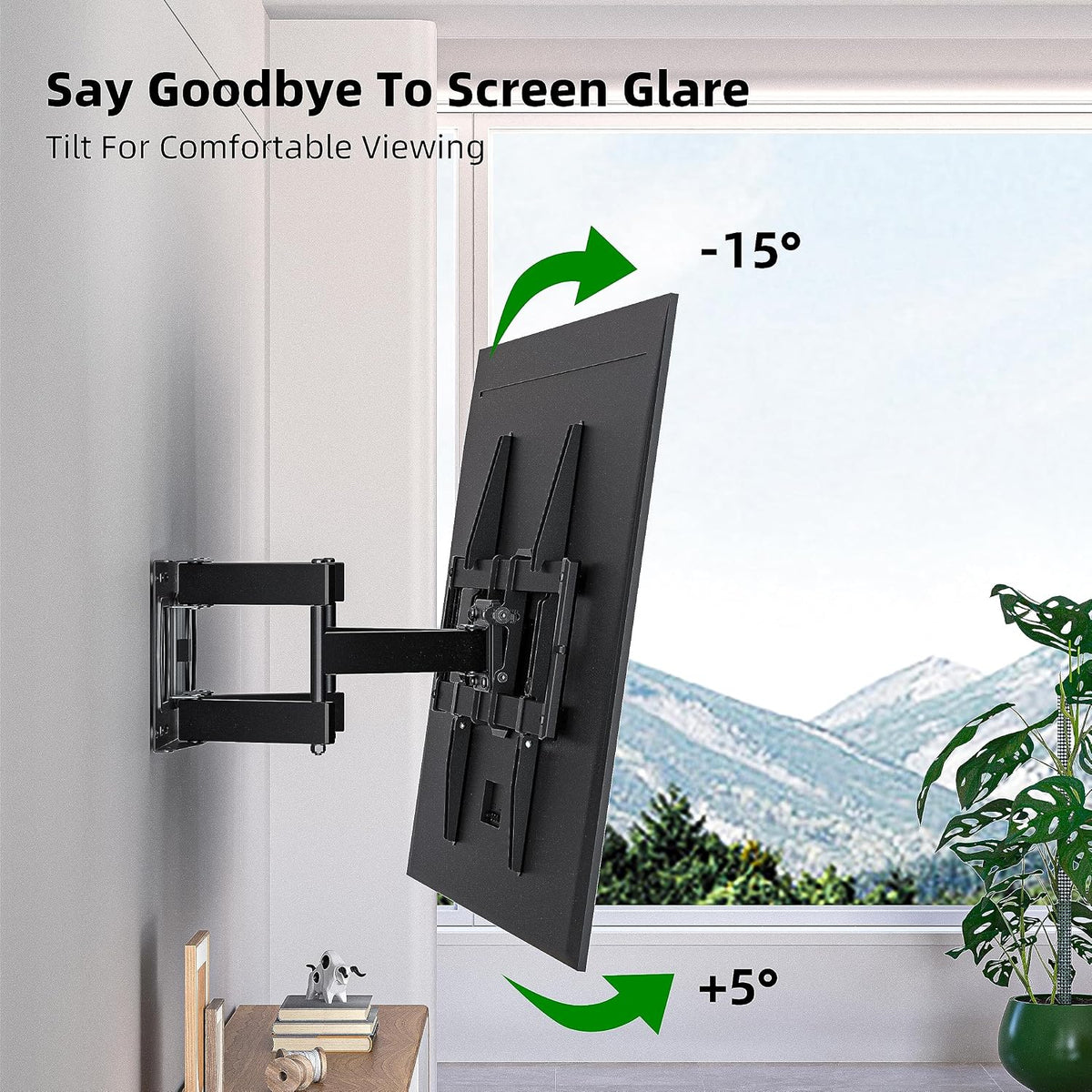 Full Motion TV Wall Mount for Most 37"-84" Flat Screen TV, Swivel or Tilt TV Wall Bracket with Dual Articulating Arms, for 12"-16" Wood Studs, Max VESA 600x400mm, Load 120 lbs by USX MOUNT - Image 4