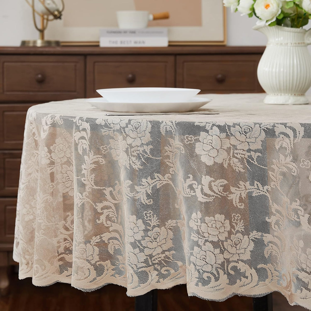 Warm Home Designs 90 Inch Round Wedding Tablecloth. MTC Linen Round 90 by Warm Home Designs