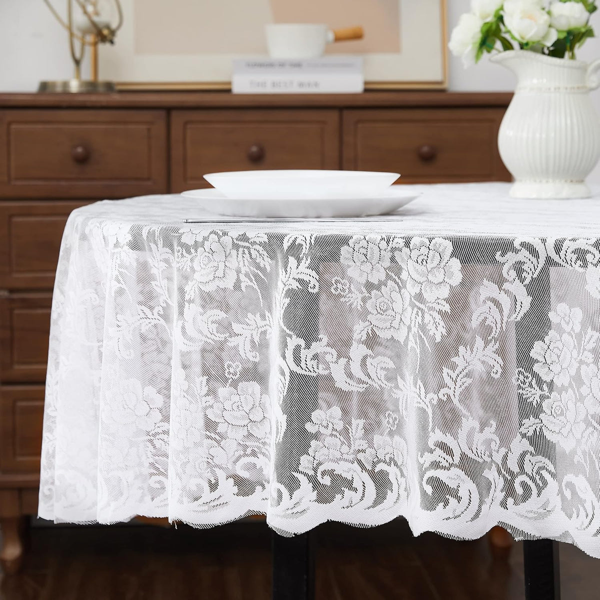 Warm Home Designs 60 x 84 White Oval Wedding Tablecloth. MTC White Oval 84 by Warm Home Designs