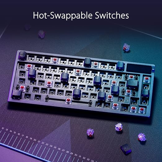 ASUS ROG Azoth Wireless Mechanical Gaming Keyboard – 75% TKL, Tri-Mode Connectivity, Hot Swappable Pre-lubed ROG NX Storm Clicky Switches, PBT Keycaps, RGB, OLED Display, PC/Mac Support - Black - Image 5