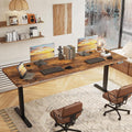 Monomi 86.6" Large Electric Standing Desk,Height Adjustable for Two-Person | Ergonomic Sit Stand Up Home Office Computer Desk Workstation with Memory Setting,Gaming Desk,Rustic Brown by MONOMI